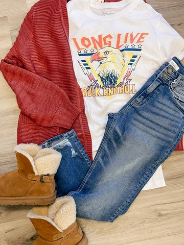 Rock and roll graphic tee