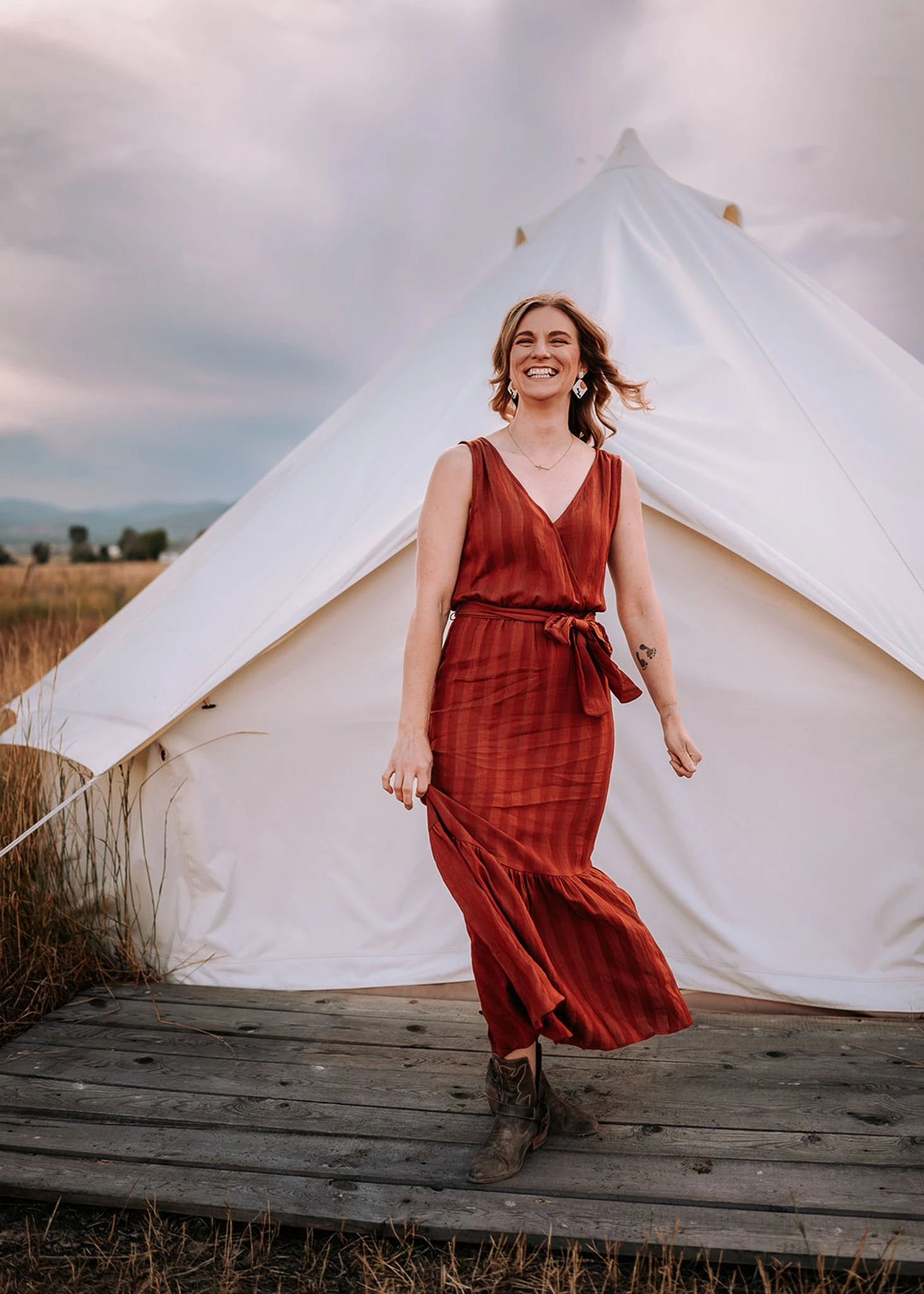 Copper Midi Dress