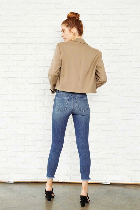 Miley High Waisted Ankle Skinny Jeans - Medium Wash