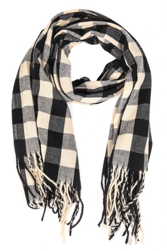 Black Checked Scarf