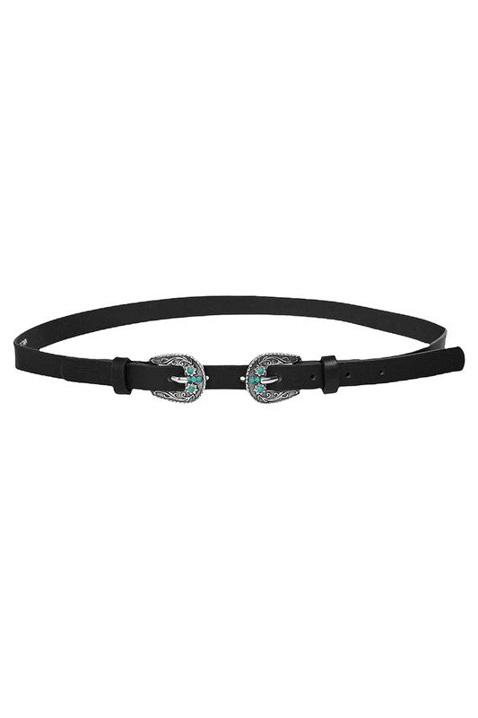 Double Turquoise Buckle Belt