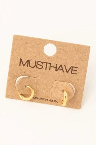 Small gold huggy earrings