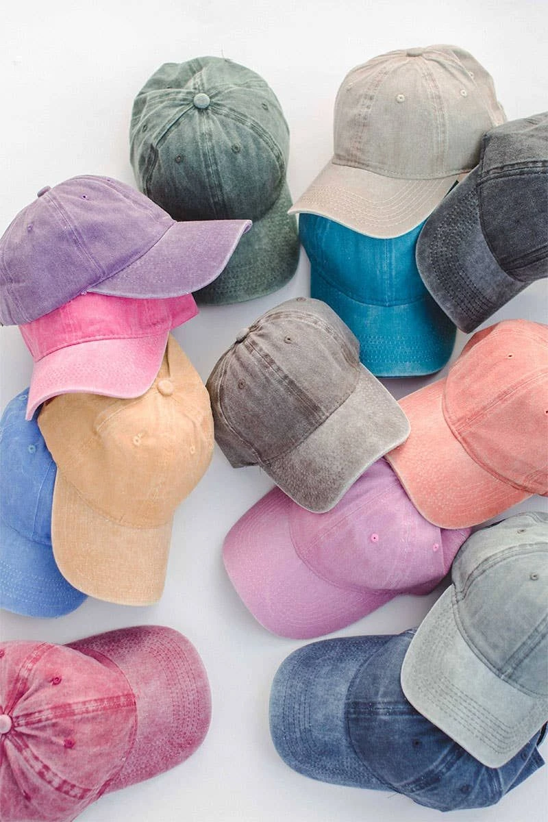 Washed Denim Baseball Hat