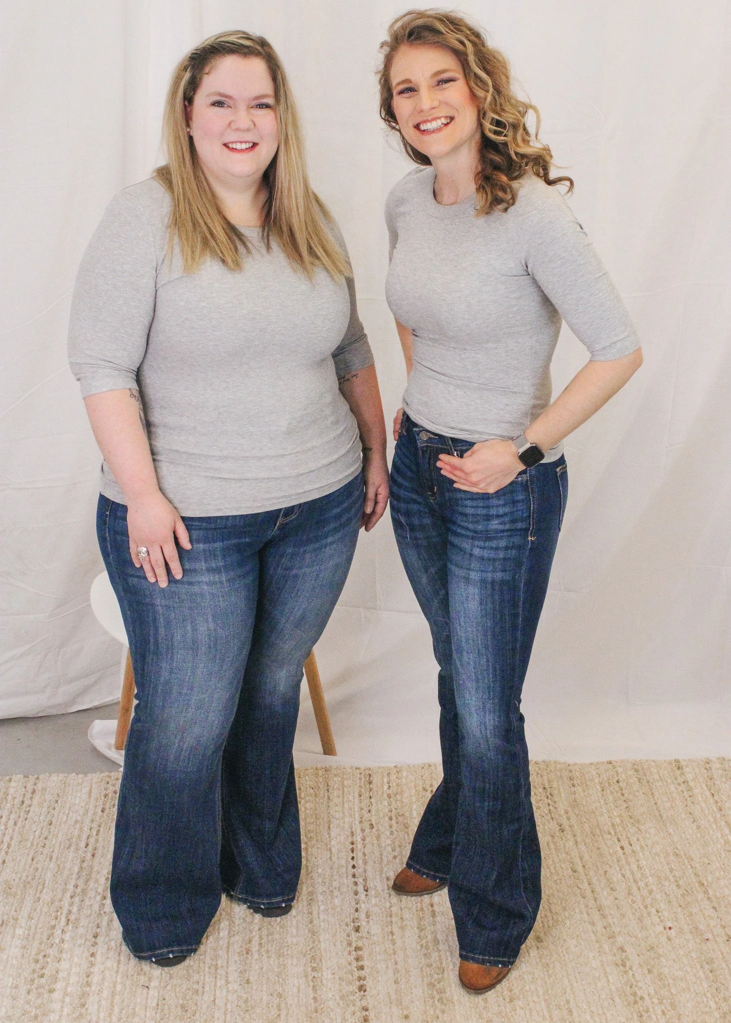 Ribbed 3/4 Sleeve Top