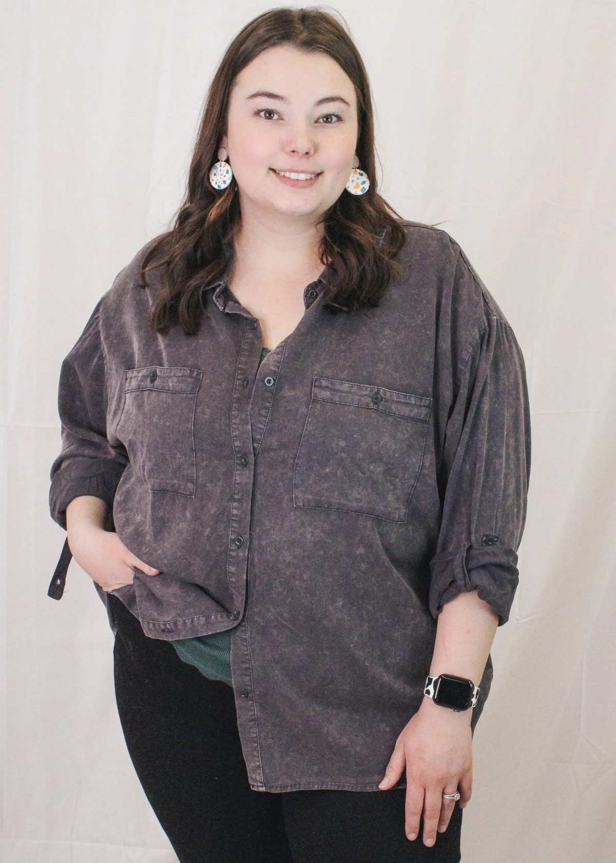 Charcoal Button Up Shirt