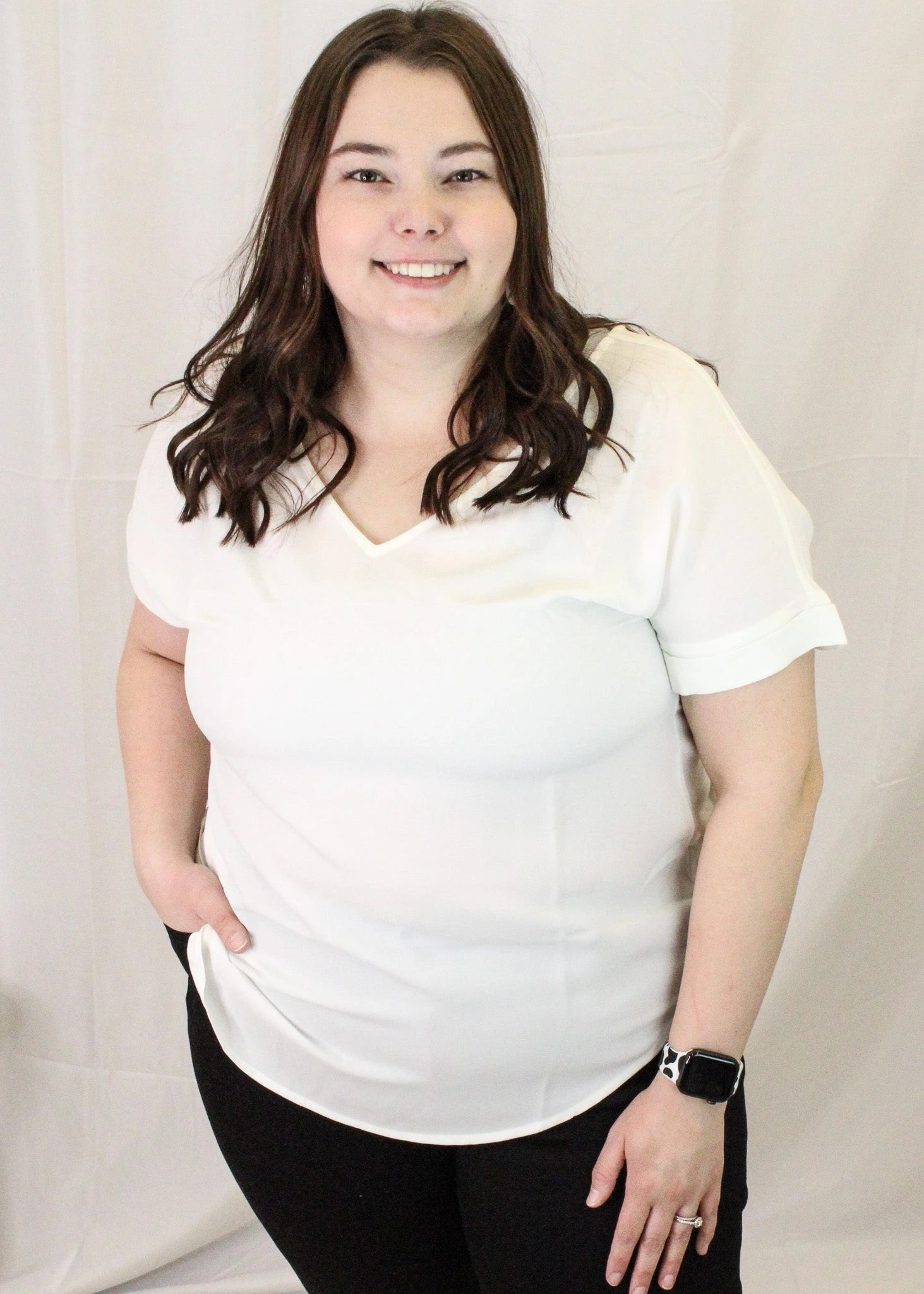 Classic Dressy V Neck Top