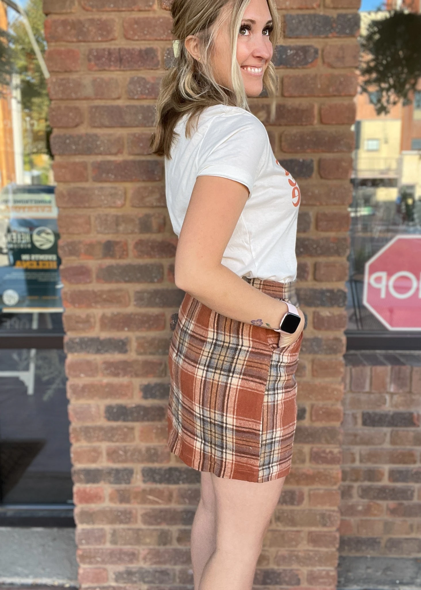 plaid mini skirt