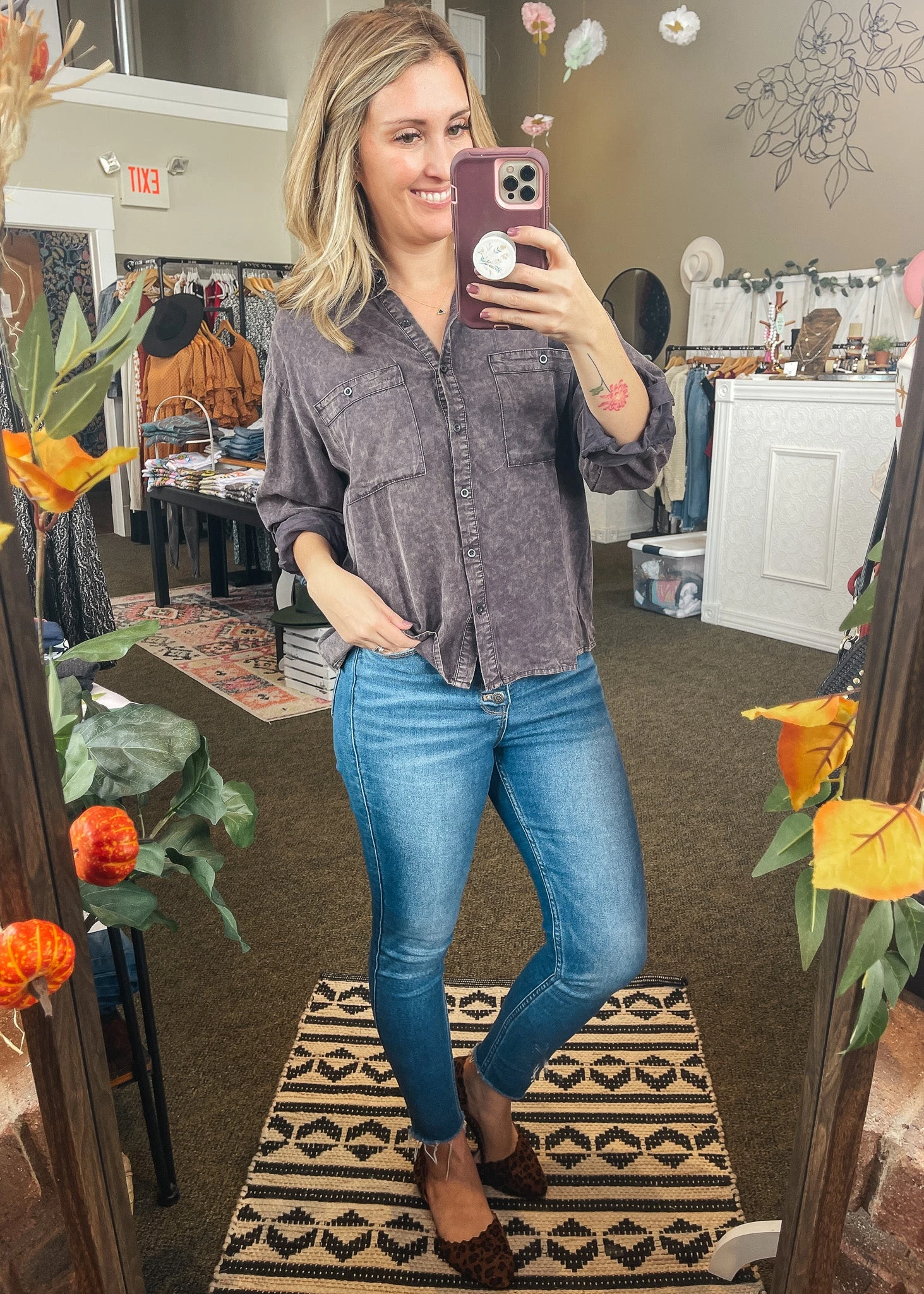 womens vintage button up shirt