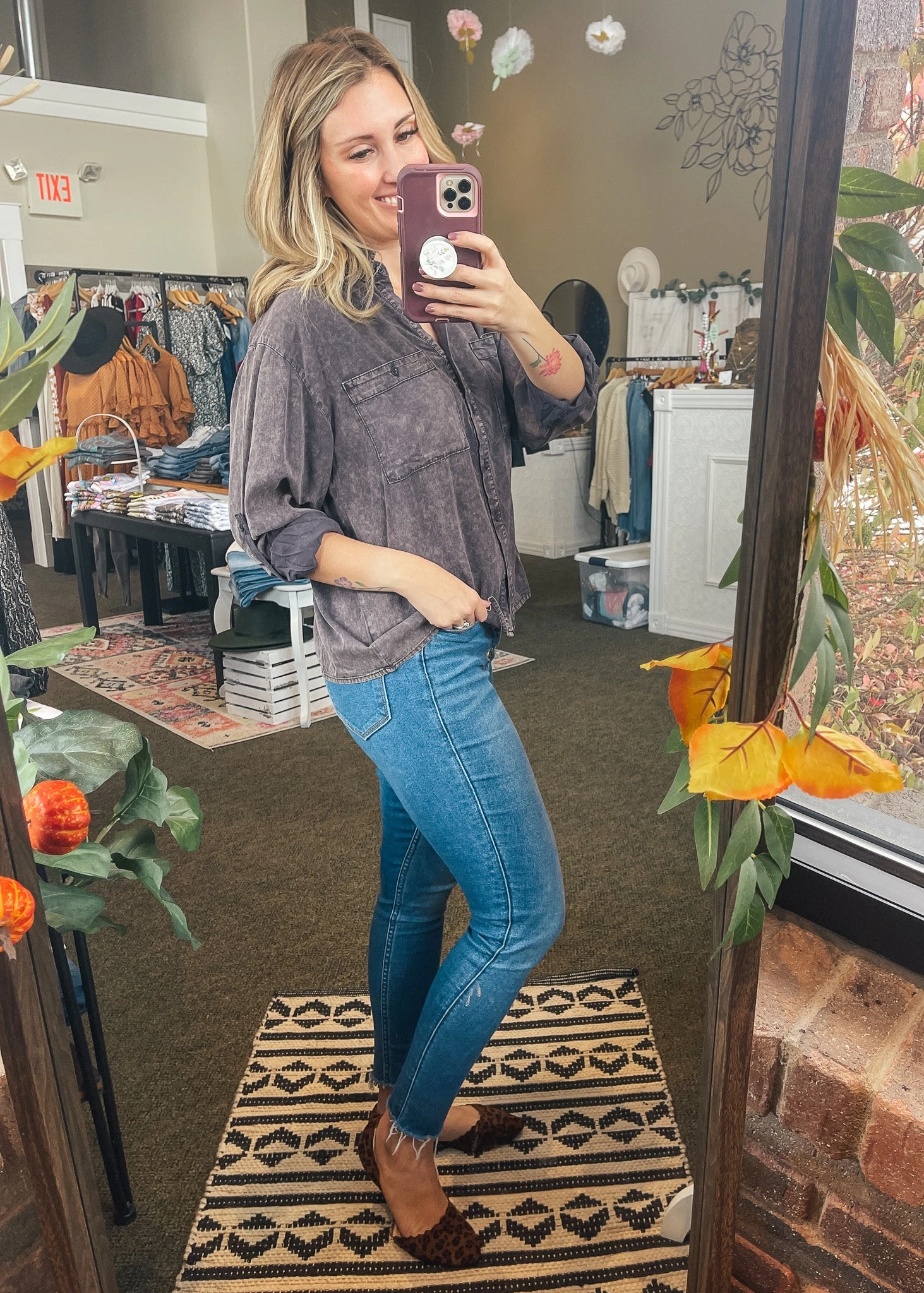 Charcoal Button Up Shirt