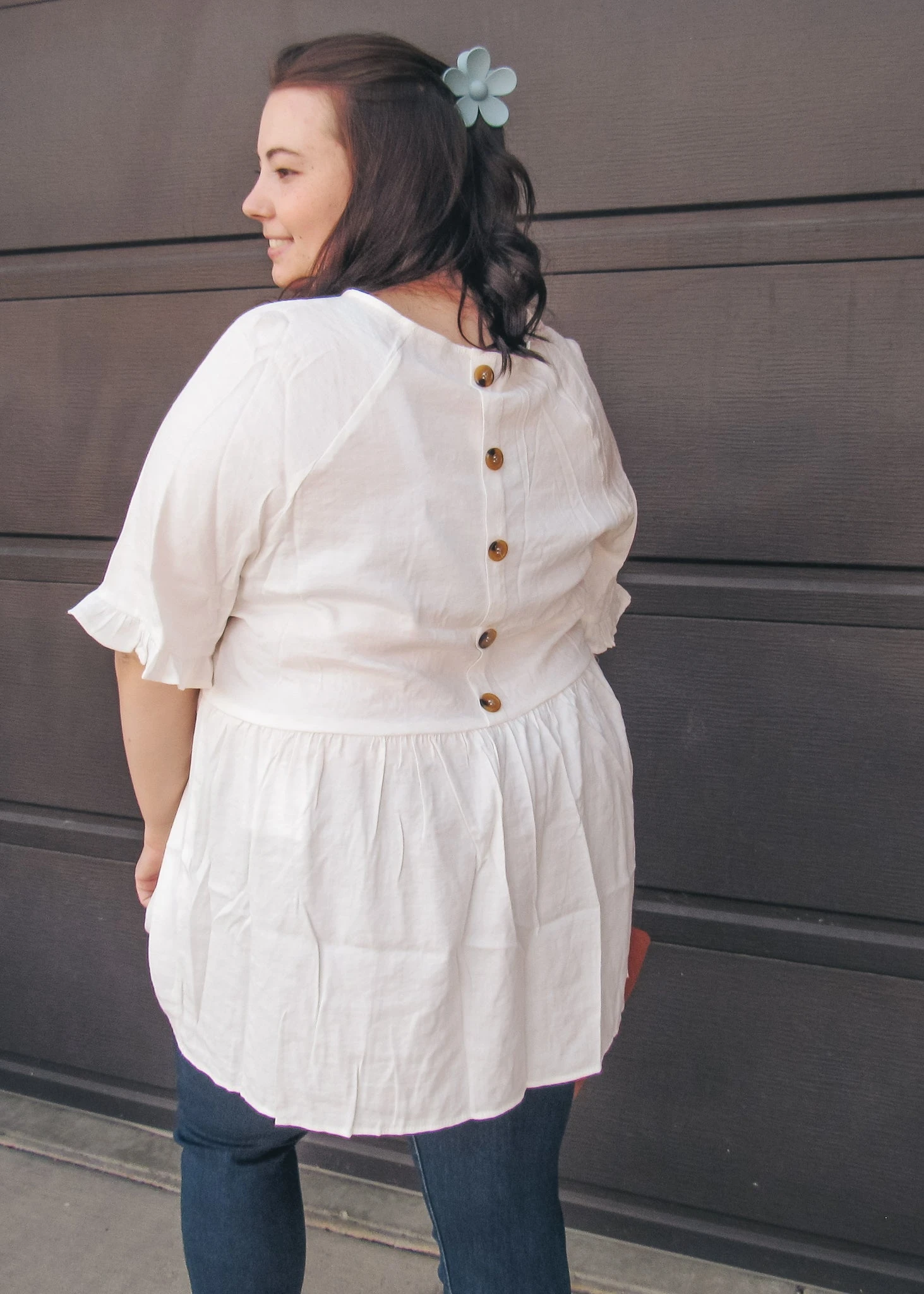 plus size white blouse