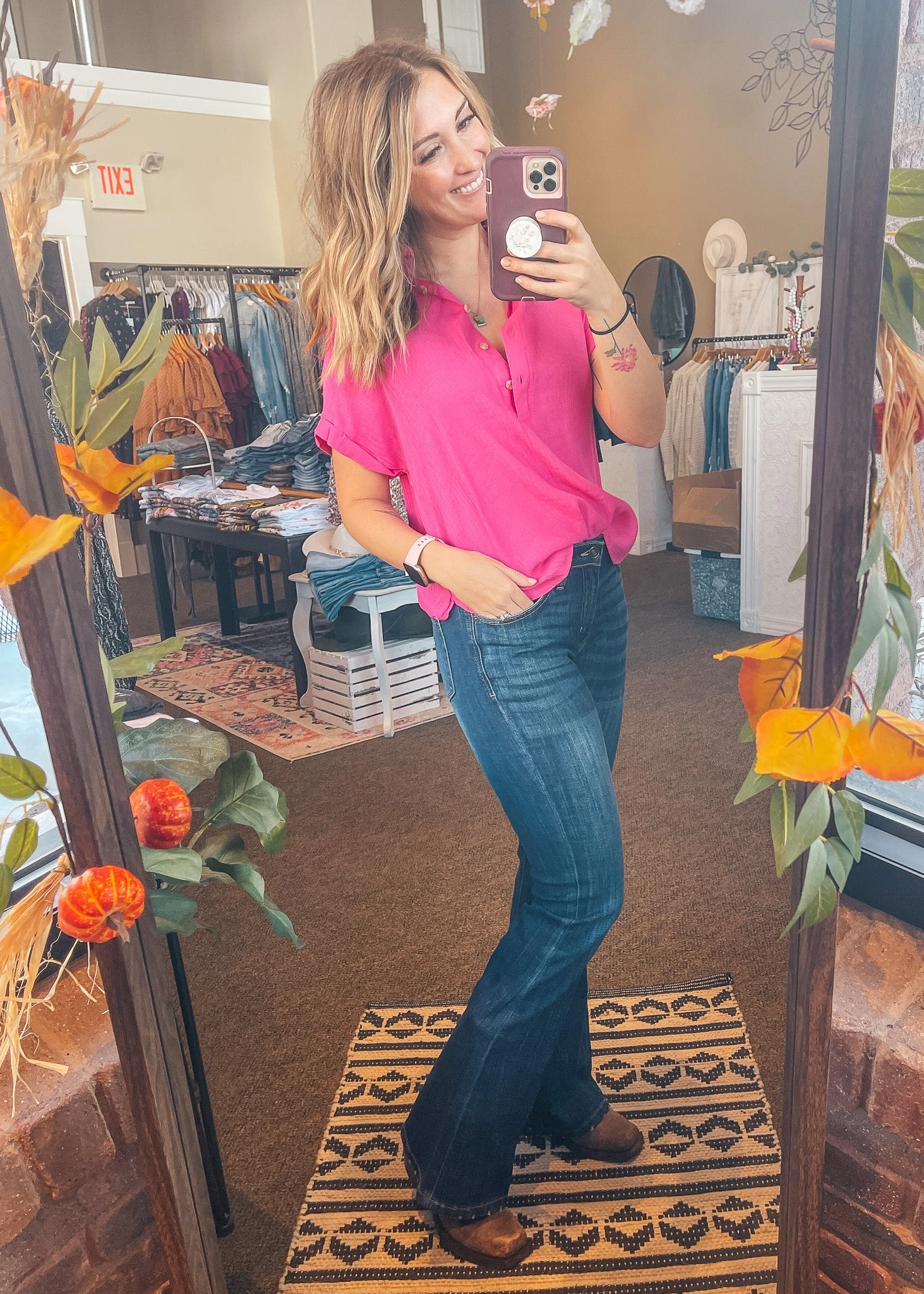Fuschia Women's Collared Shirt
