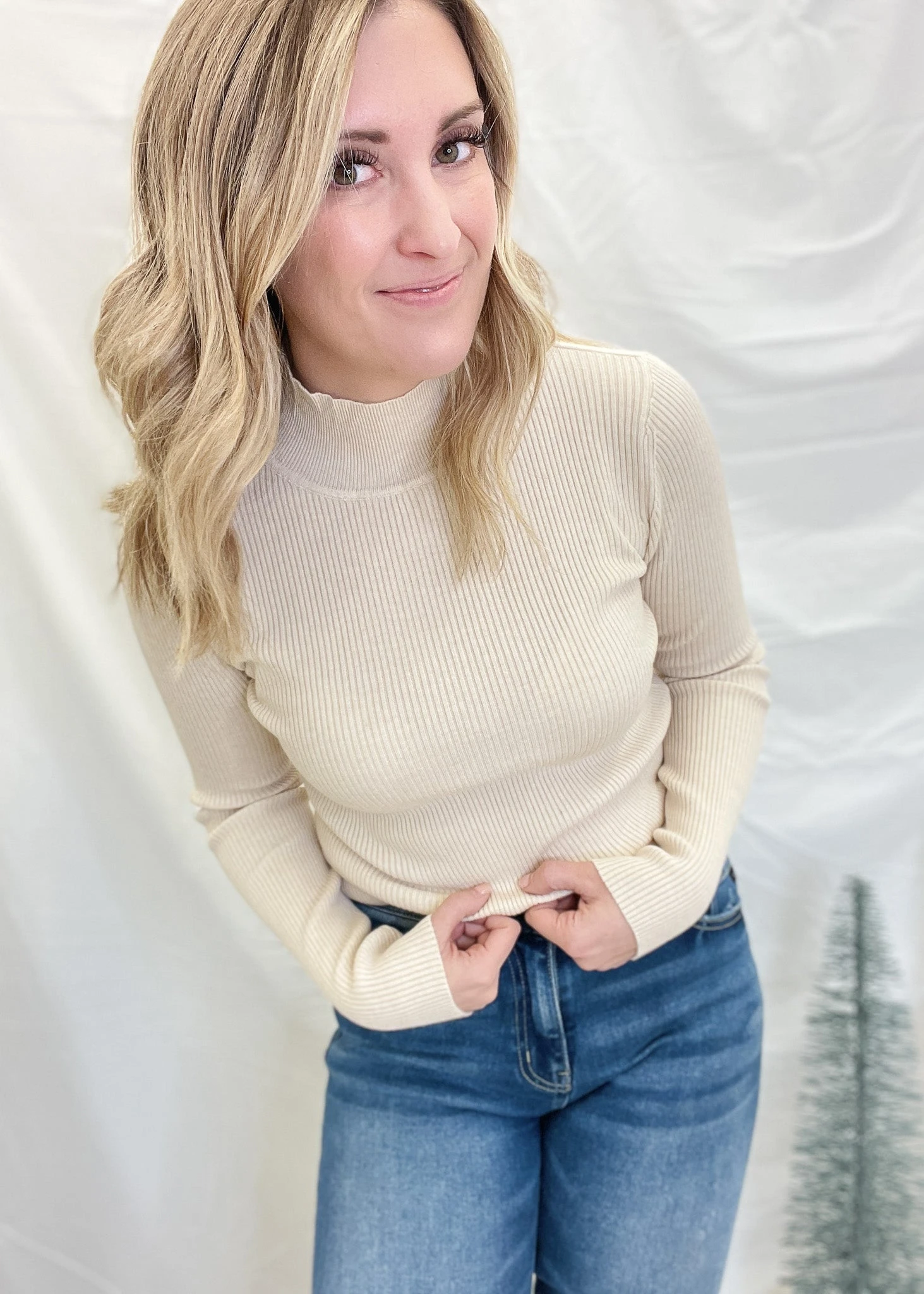 Delicate Mock Turtleneck Top