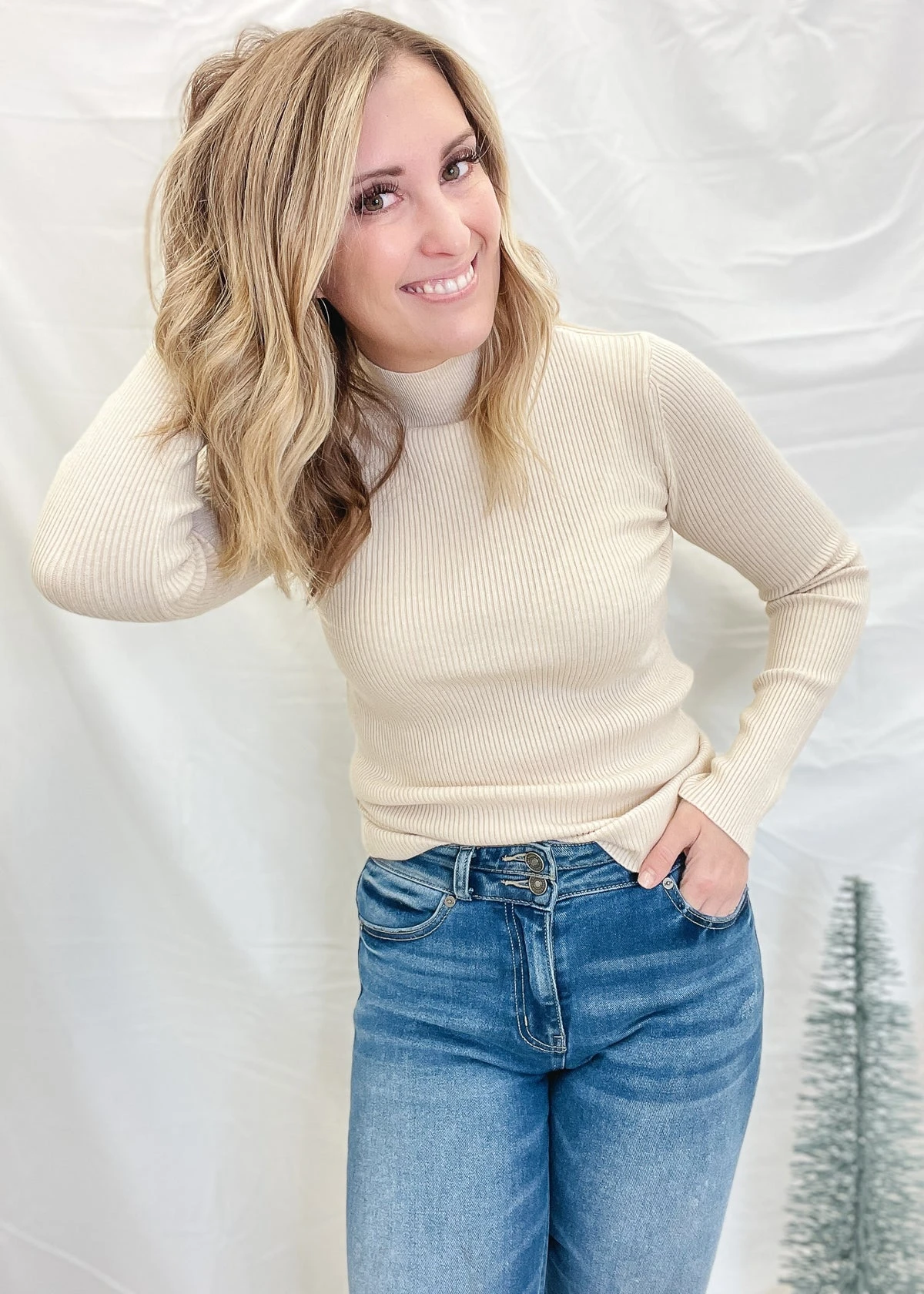 mock turtleneck top