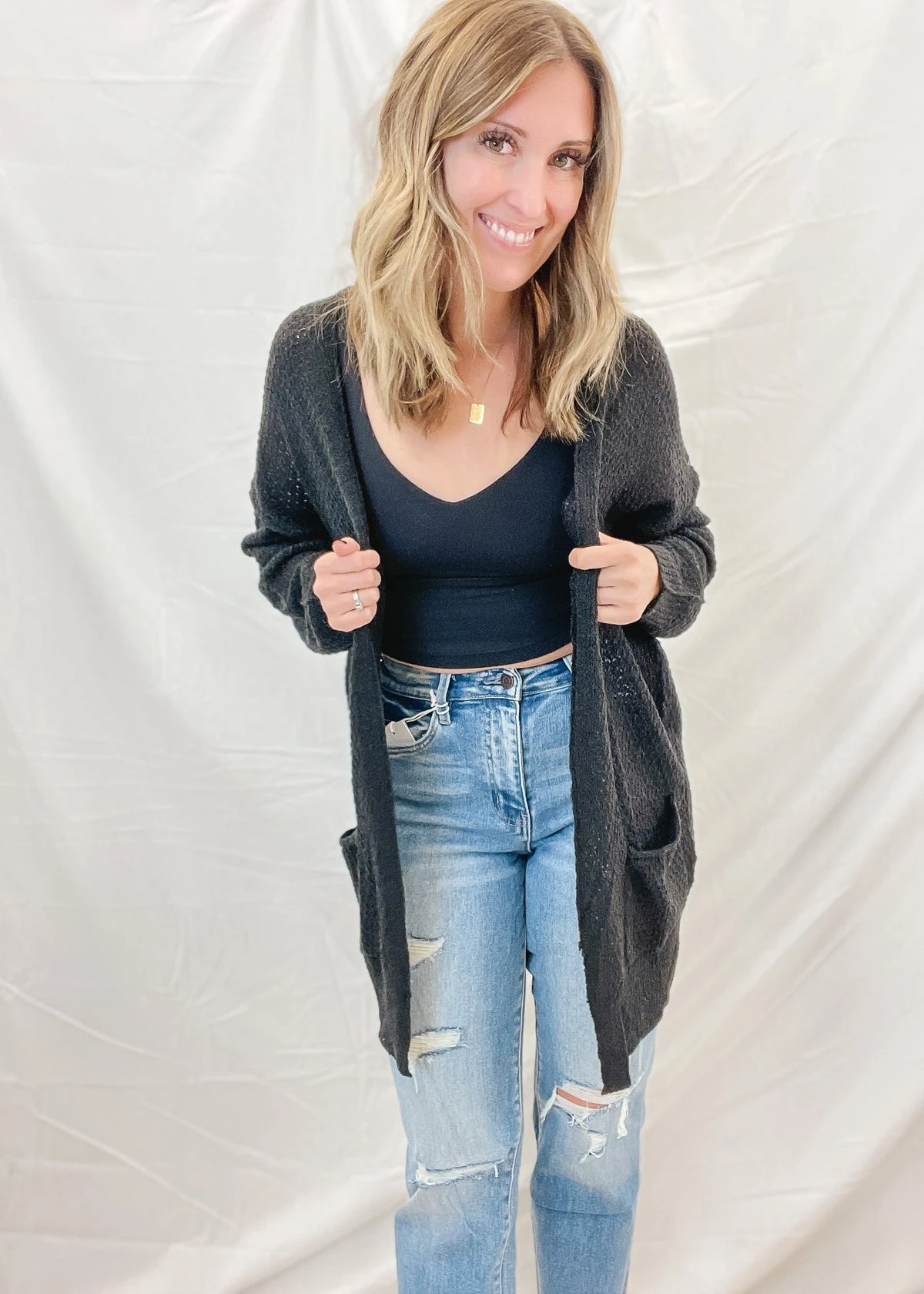 Womens black cardigan