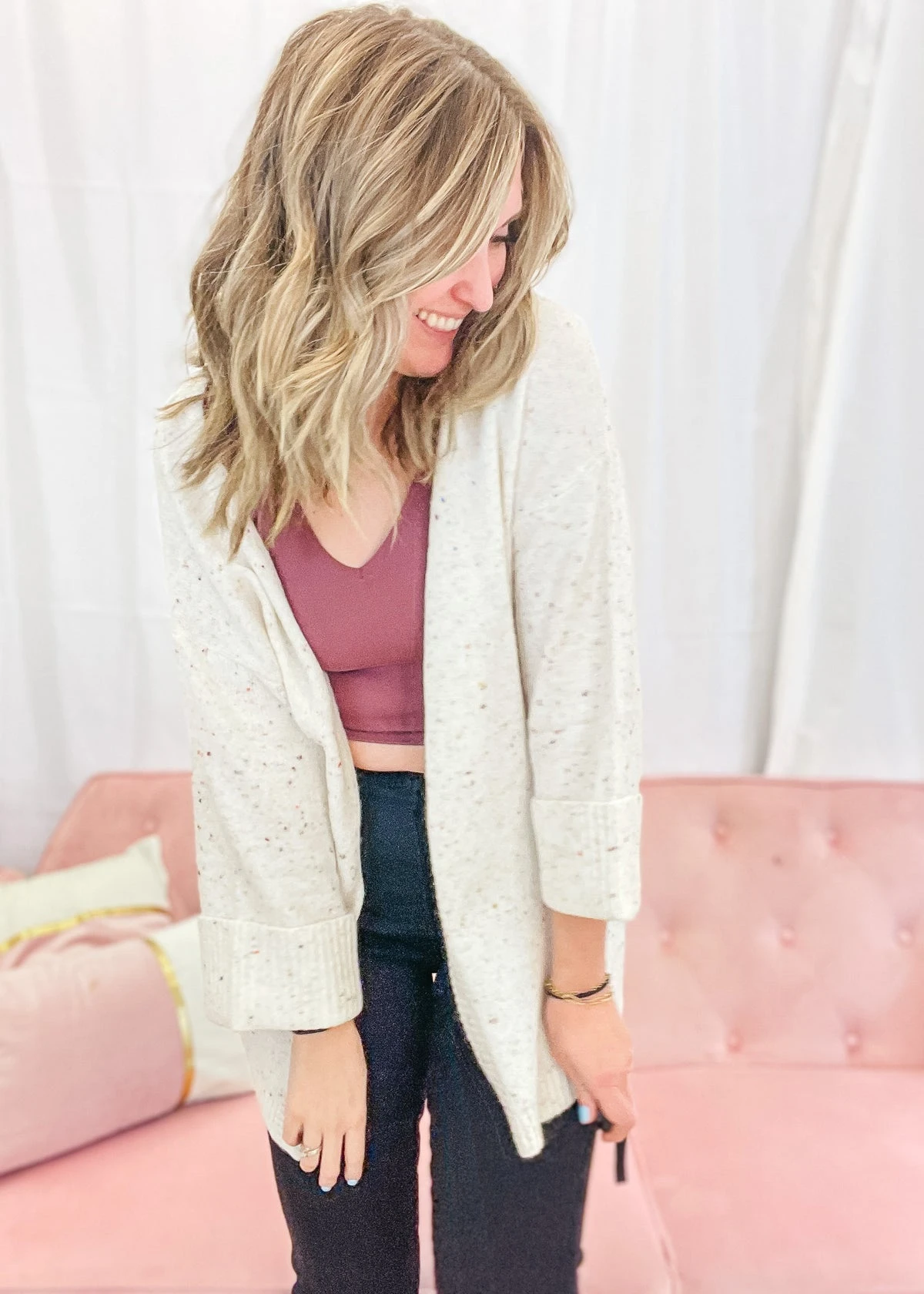 womens open front cardigan