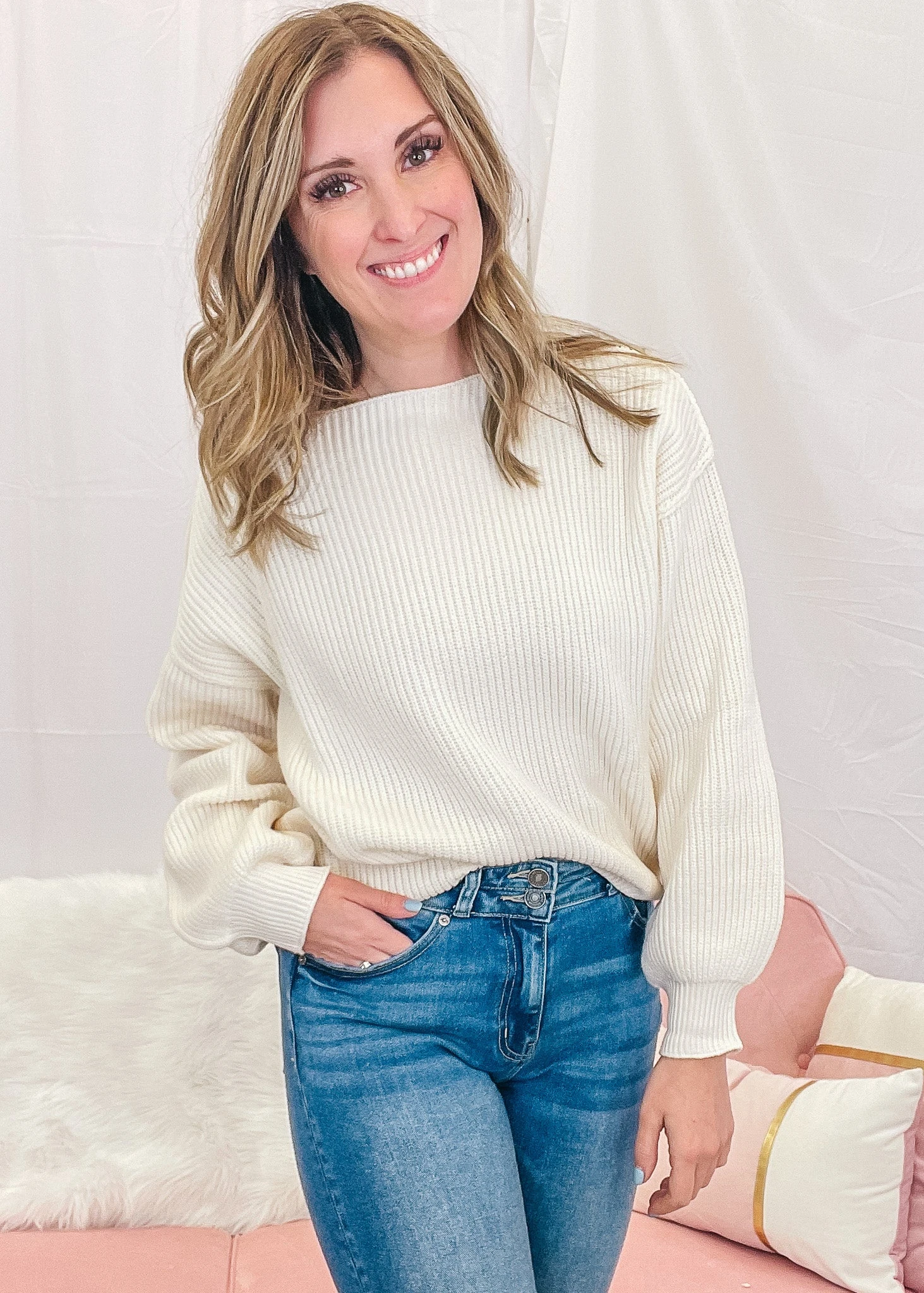Ivory Boatneck Sweater