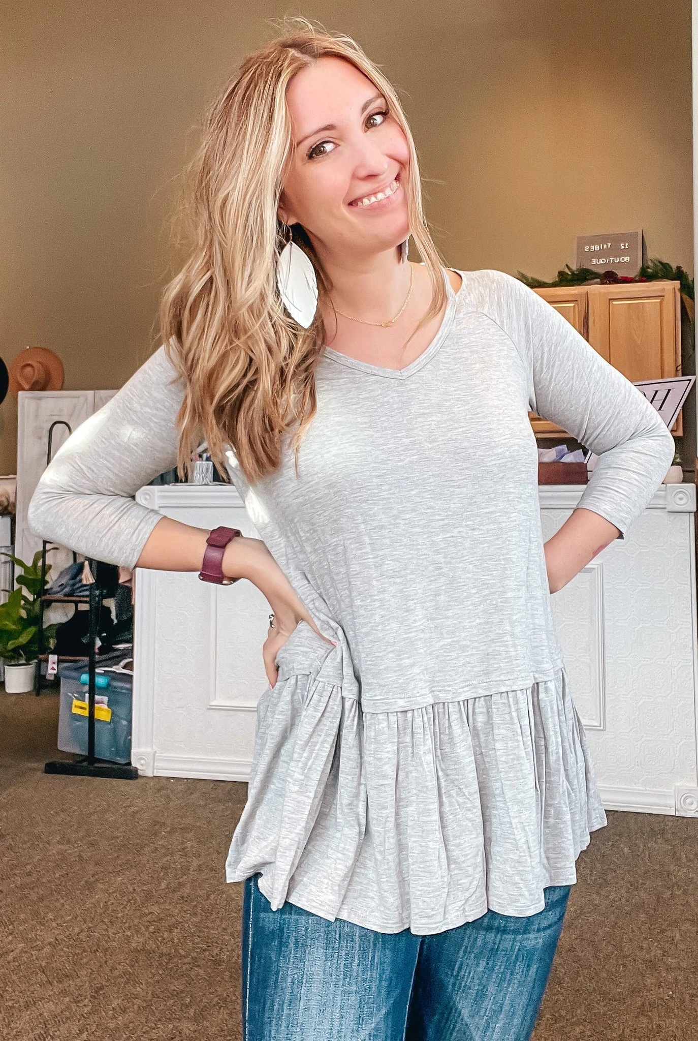 gray tunic top