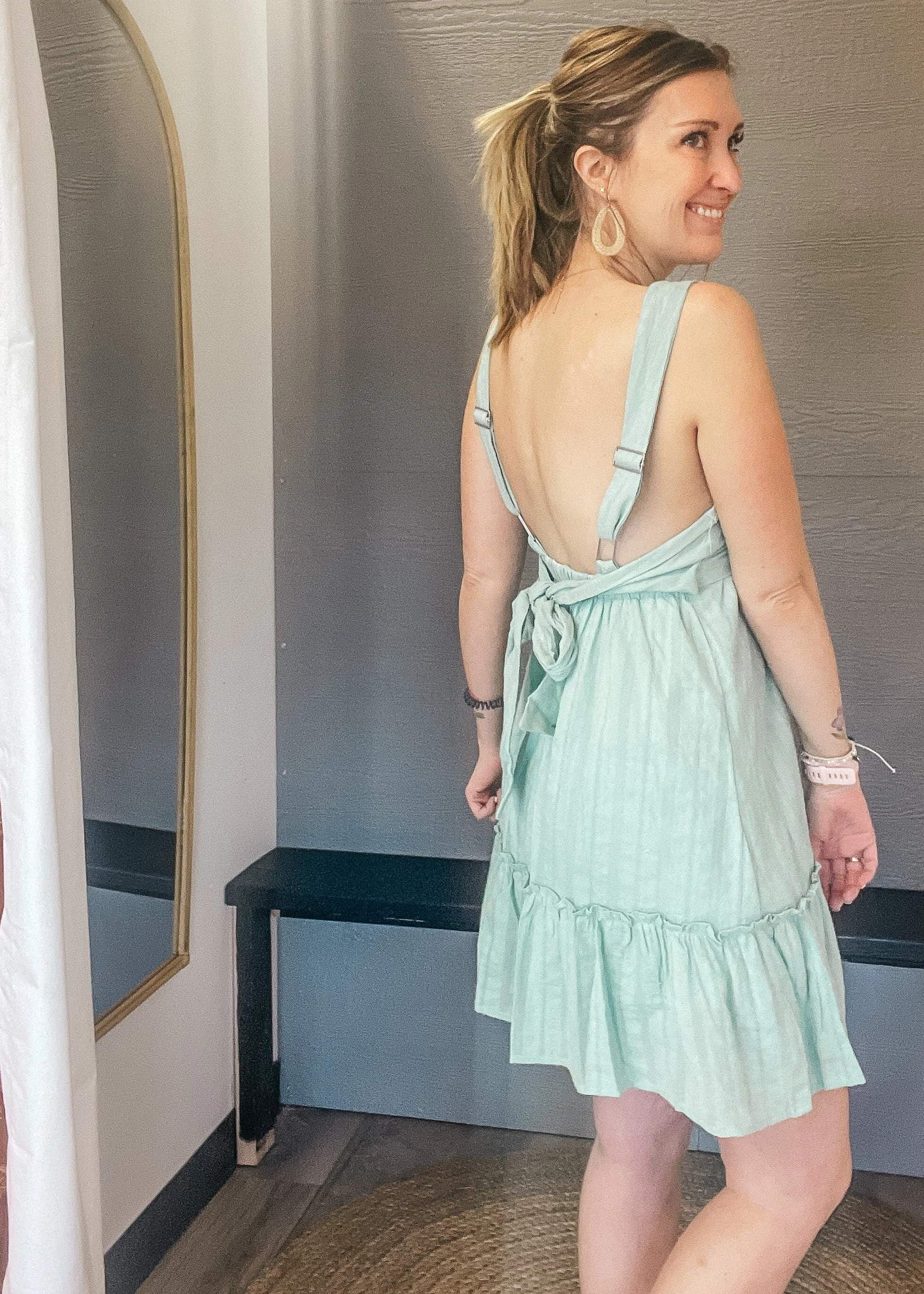 Izzy Sage Mini Dress