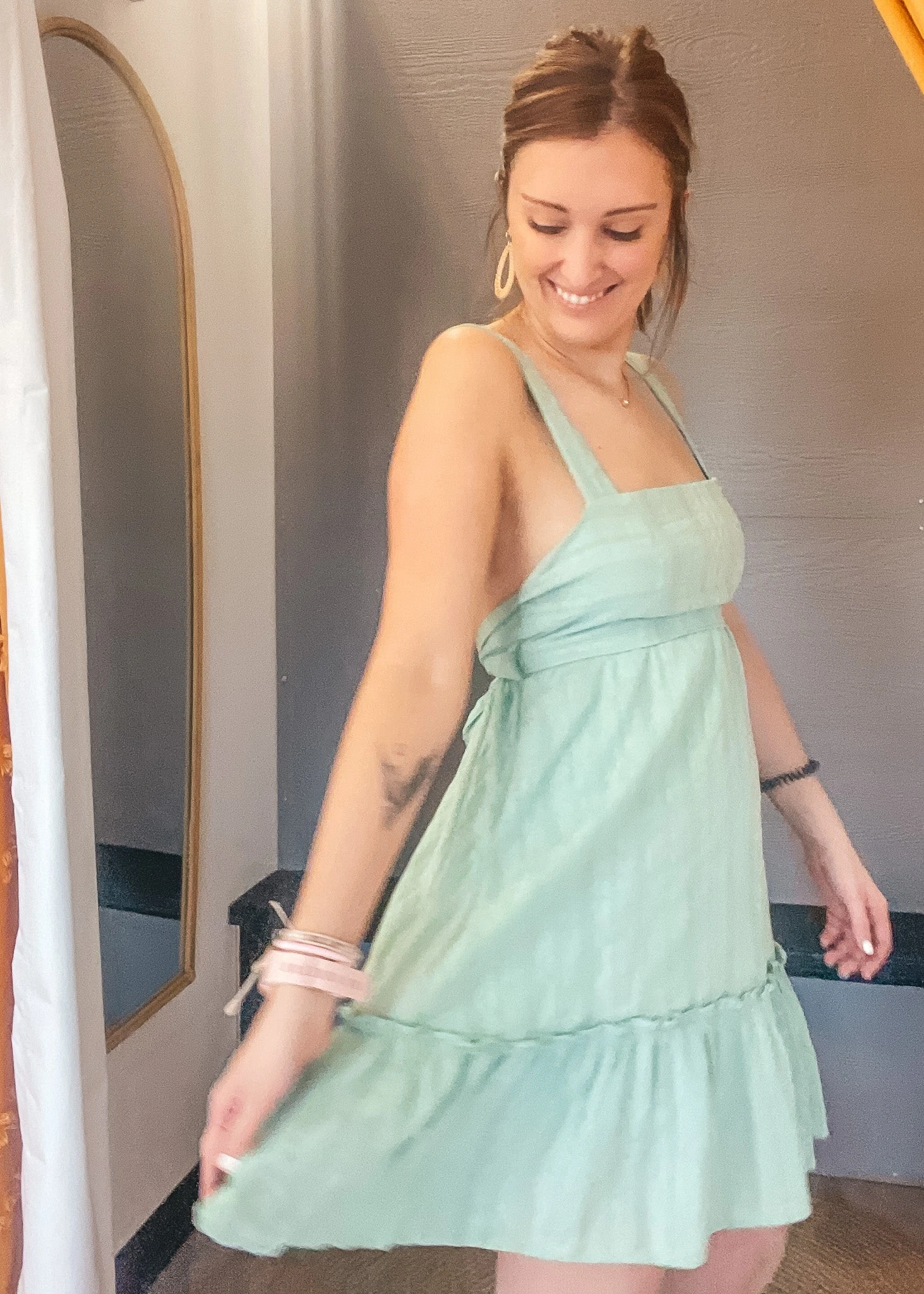 Izzy Sage Mini Dress