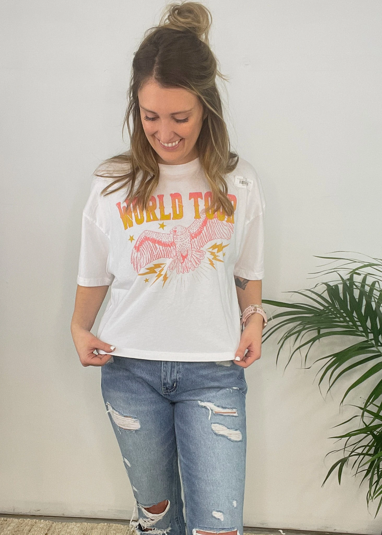 World Tour Graphic Crop Tee