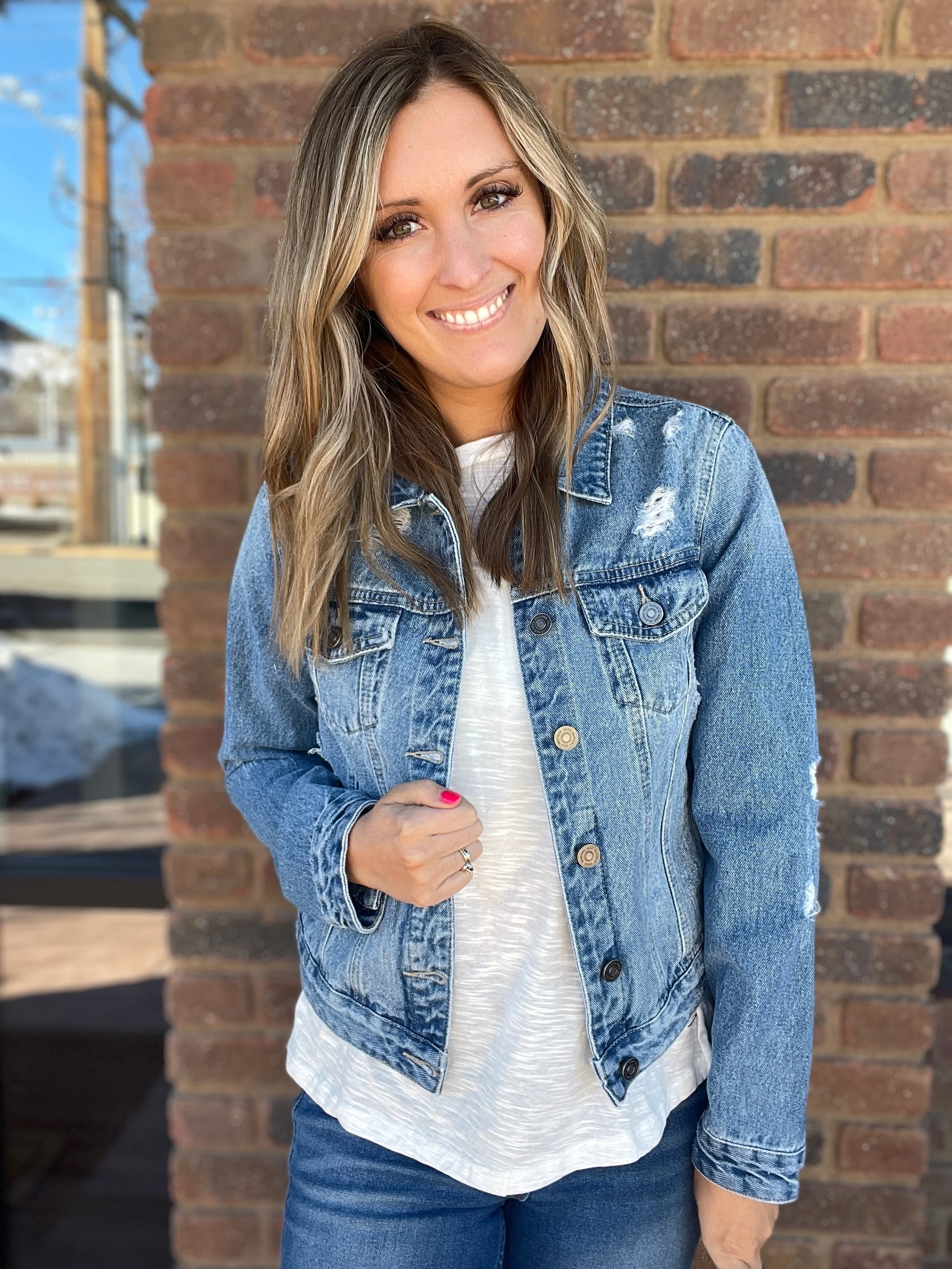 Kancan Distressed Denim Jacket