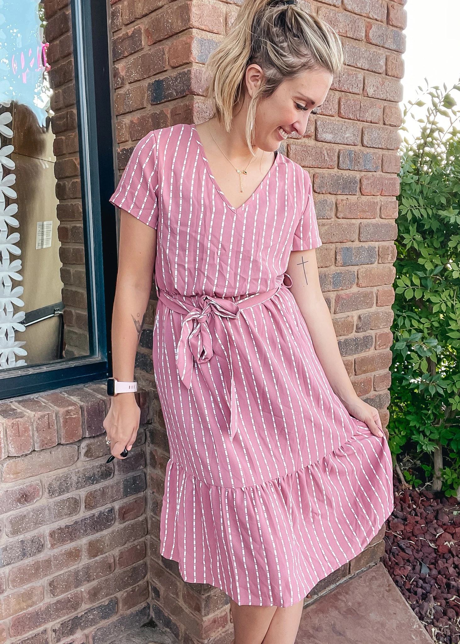 Gemma Pink Midi Dress
