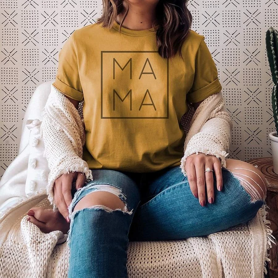 MAMA Graphic Tee - mustard